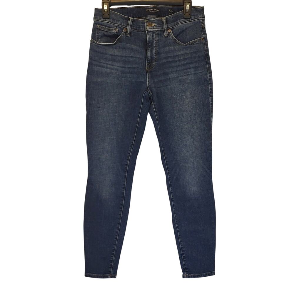 Lucky Brand Ava Mid-Rise Skinny Ankle Jeans Sz 8 / 29 Stretch Dark Wash Jeans
